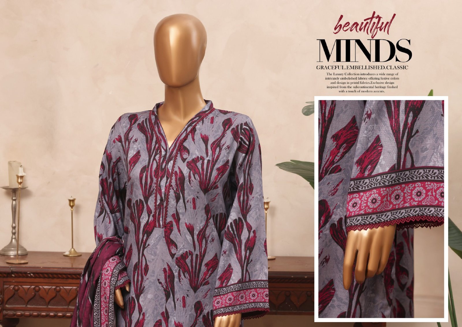 Riwayat Viscose Unstitched 3-Piece Rvv1d3 - Image 3