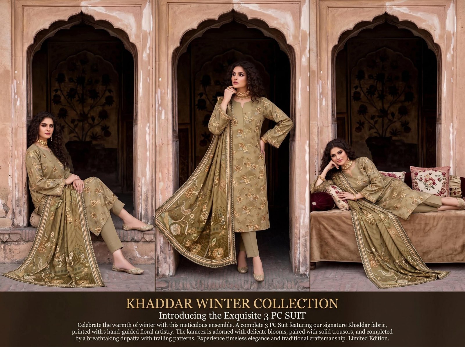 Motifz Printed Khaddar 3-Piece Unstitched Suit Mkv1d9