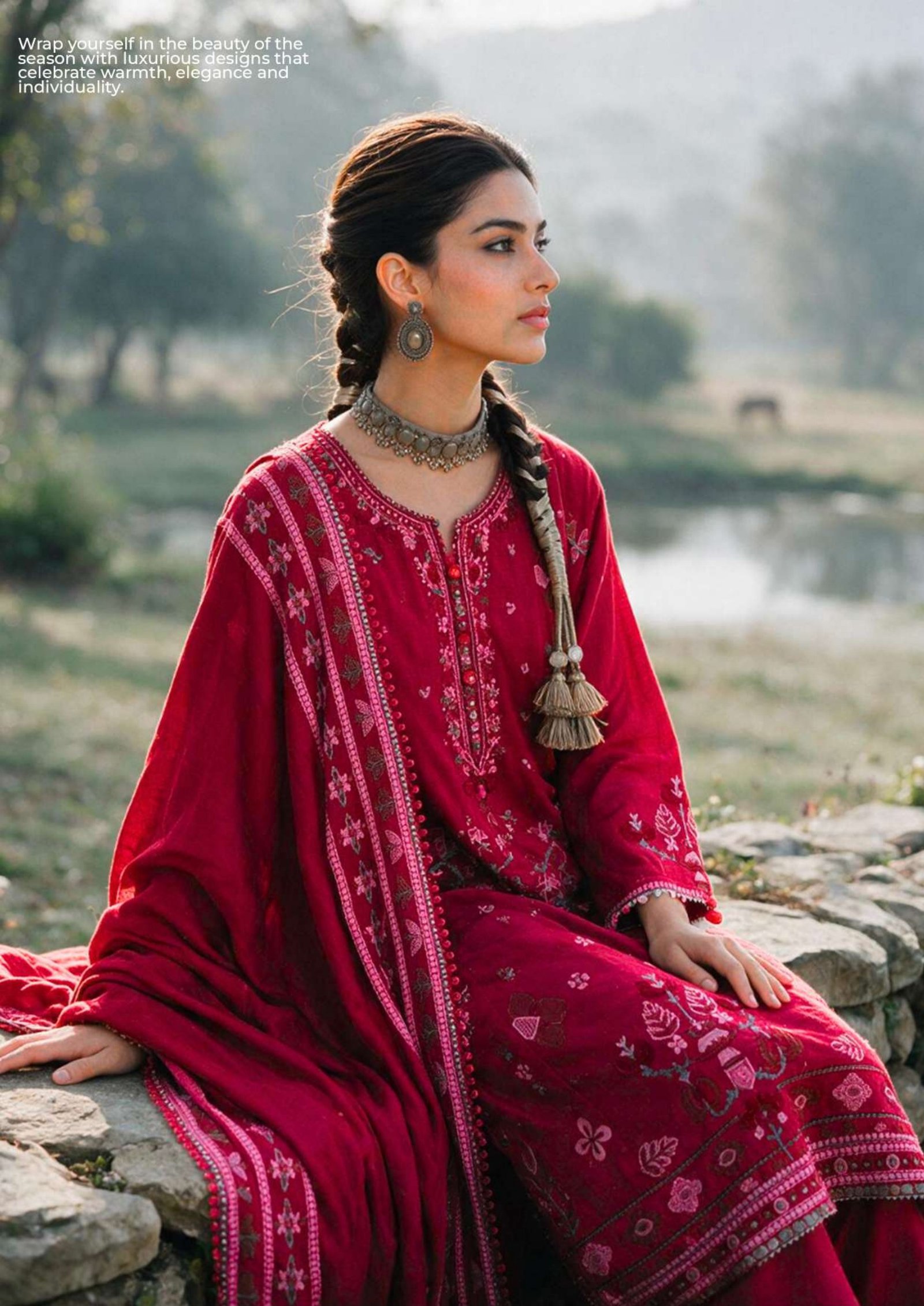 Zellbury 3-Piece Embroidered Khaddar Unstitched Suit Zekv1d11 - Image 3
